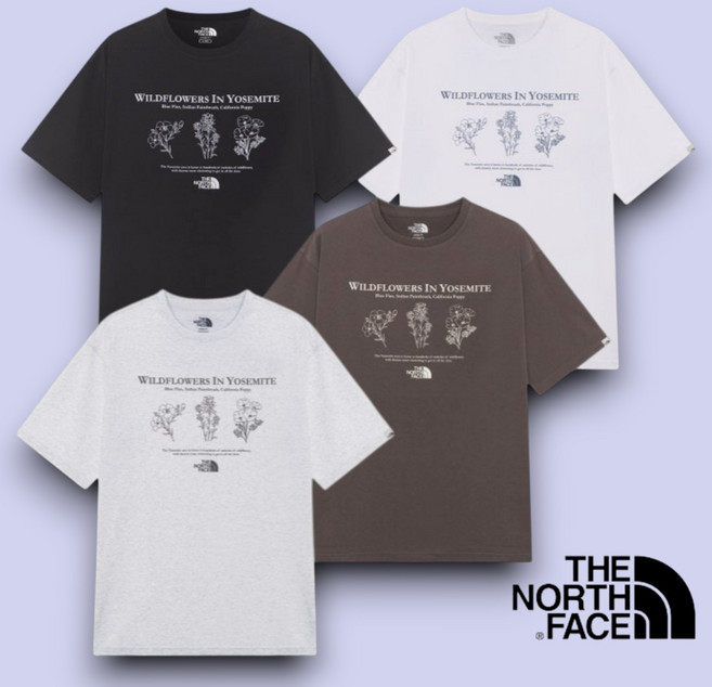 [국내매장정품] 노스페이스 반팔티 아스킨 면 소재 프린팅 라운드 반팔 티셔츠