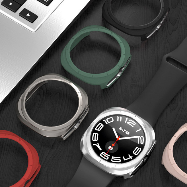 SKENOS 갤럭시 워치7 워치8 울트라 47mm 보호케이스 컬러 충격방지 커버, 네이비, 1개