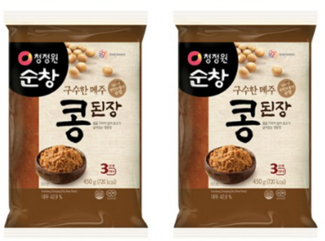 청정원 구수한 메주 콩된장, 18개, 450g