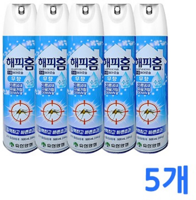 해피홈 에어로솔 수성 무향 500ml X 5개