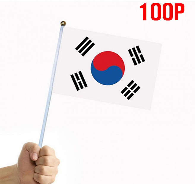 지니홀딩스 미니태극기100P 행사용 손태극기 응원 천수기 삼일절 광복절, 100개