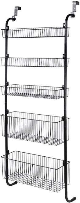 노바리빙 다용도 문걸이 벽걸이 수납 선반 틈새공간벽선반 수납장, 블랙, 1개