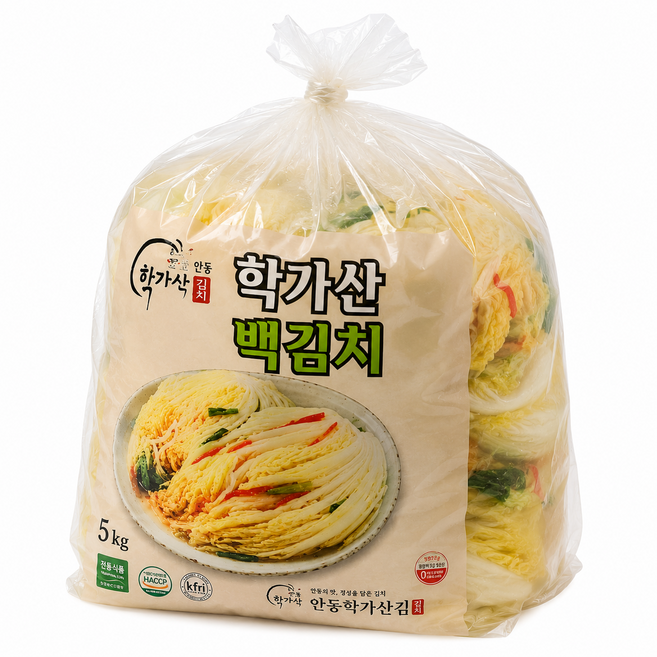 안동 학가산 국내산 백김치, 5kg, 1개