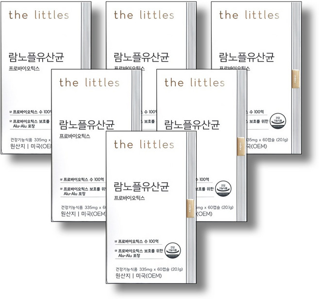 더리틀스 람노플유산균 알파 락토바실러스 람노서스 CFU 100억 유산균, 60정, 6개