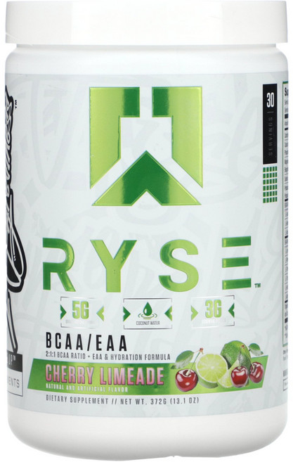 RYSE BCAA/EAA 체리 라임에이드 372g(13.1oz) RYSE (라이즈), RYSE, BCAA/EAA, 체리 라임에이드, 372g, 372g, 1개