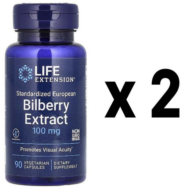 라이프익스텐션 빌베리 추출물 100mg 베지캡슐 90정 2개, 90 CAPSULES