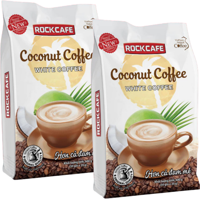 베트남 코코넛 화이트 커피 스틱 RockCafe, 2개, 30개입, 20g