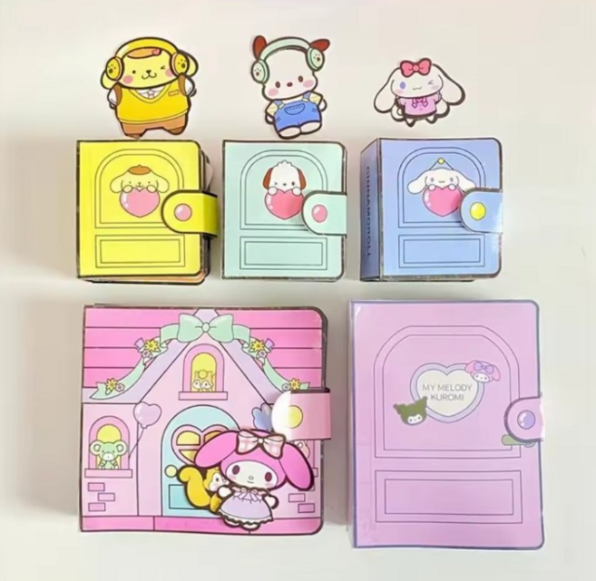 [아띠엘] 산리오 캐릭터 DIY 스퀴시북 코스프레 옷입히기 코디북 집콕놀이 인형놀이, 시나모롤, 1개