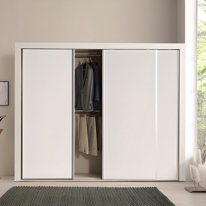국내제작 직접배송 키높이 클래시 2430mm 슬라이딩 장롱 옷장 이불장 양복장 수납장, 01)화이트(무광)
