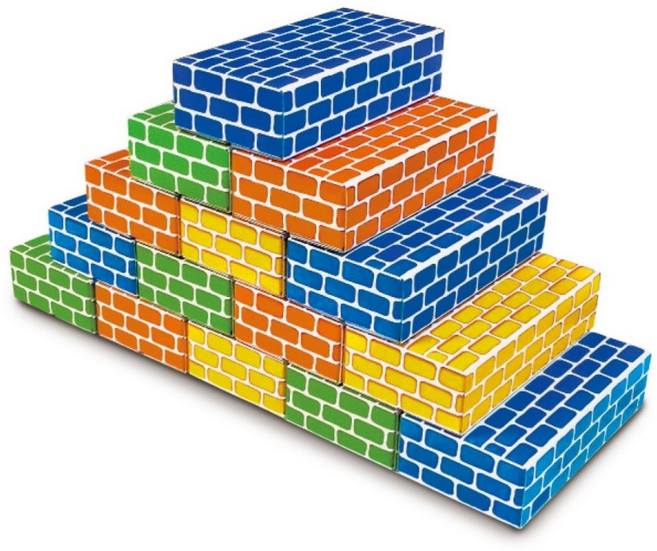 [무한] 조이풀 종이 벽돌 블럭 대형 20p 고급 내구성 어린이집/유치원용, 1개