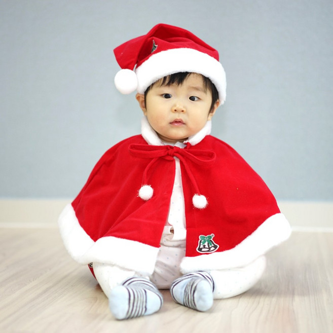 파티짱 산타 망토 영아 세트 (고급형) 크리스마스 아동