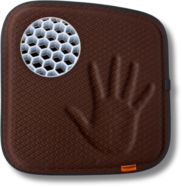 쿠시앤코 크림방석 자세보정방석 사무실 의자 자동차 꼬리뼈 벌집 사계절, 브라운