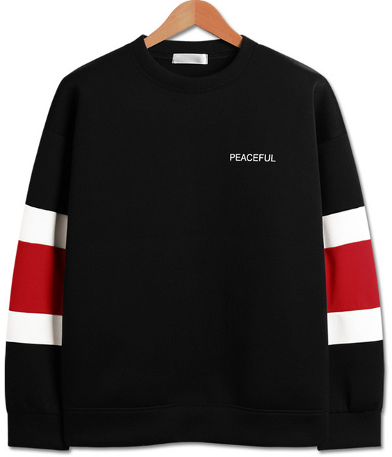 탑보이 오버핏 네오프렌 배색 맨투맨 (RE004)