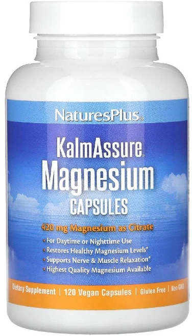 네이처스플러스 마그네슘 구연산염 KalmAssure Magnesium 베지캡슐 120정, 1개 - 쿠팡