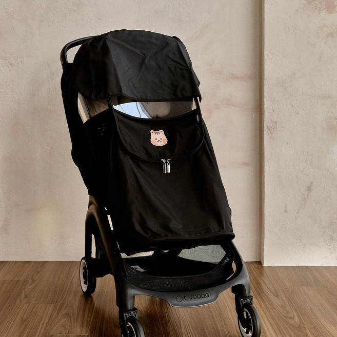돗투돗 원패치 유모차 방풍 커버, 1개, 돗람이(블랙)
