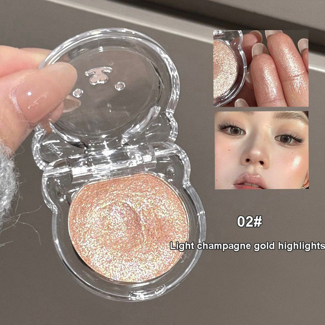 하이라이터 모노크롬 샴페인 골드 글리터 브라이트닝 샤이니 즈 메이크업 으깬 감자 텍스처 다이아몬드 섀도 팔레트, [03] 02