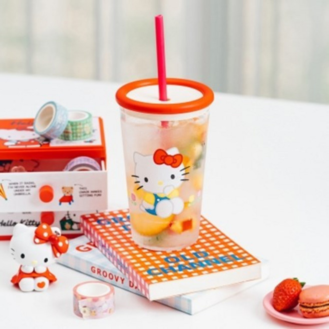 [텐바이텐] 산리오 스트로우 텀블러(헬로키티), 1개, 500ml, 헬로키티