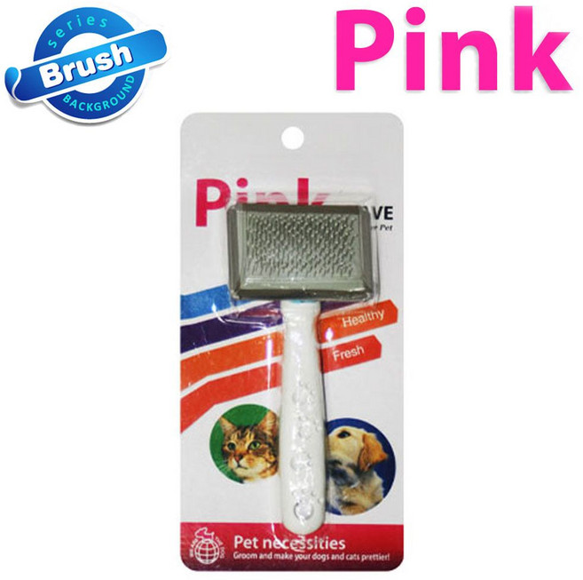 쏘아베 볼 브러쉬 소 핑크 애견 털손질 미용 용품, 1개