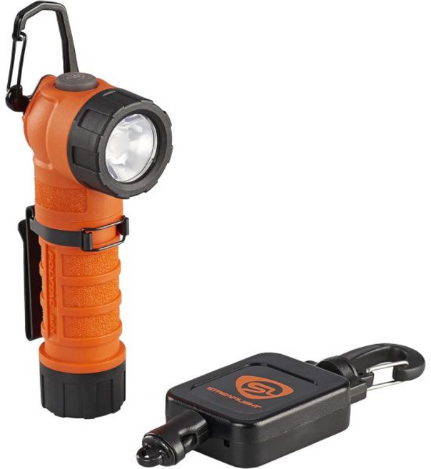 Streamlight 88837 PolyTac 90X USB 500-루멘 7000-캔델라 직각 LED 손전등 충전식 배터리 및 케이블 기어 키퍼 이지 오픈 박스 오렌지, 스트림라이트 88837 폴리택 90X USB 500루멘, 1개