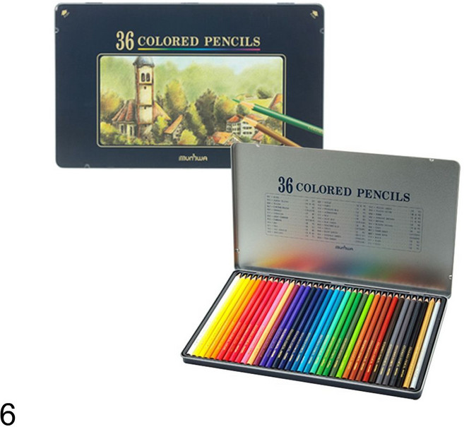 넥스프로 고급 유성색연필 36색 틴케이스 6세트, 본상품