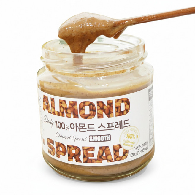 바이퀸 데일리 100% 아몬드버터 220g 스프레드 무첨가 2개