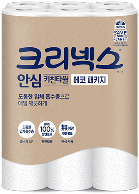 크리넥스 안심 키친타월 에코패키지 120매, 12롤, 1개