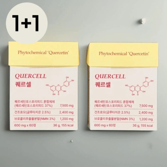 [1+1] 닥터퀘르 퀘르셀 3세대 파이토좀 퀘르세틴 케르세틴 잔타닌 브로멜라인 NMN 파이토솜 NK세포 영양제 피로회복제, 2개, 60정 - 쿠팡