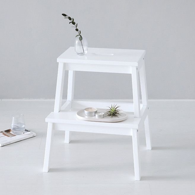 [마켓비] 원목 스텝 스툴 모음 (HAN BEKJE), BEKJE 원목스텝스툴 화이트 7276.9779