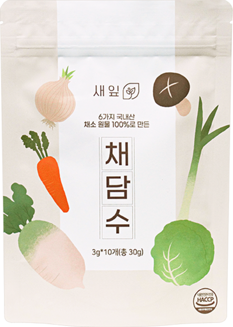 새잎 채담수 이유식육수 채수티백, 1개, 30g