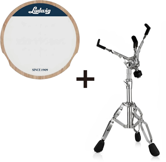 루딕 드럼 연습 패드 12인치 (스탠드 추가 가능), 1개, 화이트 (12인치) + 스탠드