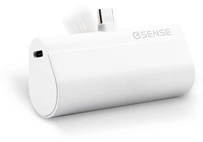 GSENSE 5000mAh 迷你行動電源 Type-C 95g 自帶支架, 典雅白, TypeC接口/37-ATC500