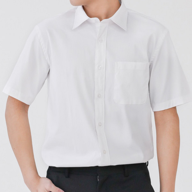 체인지 남성용 빅사이즈 흰색 정장 와이셔츠 체크 반팔 셔츠