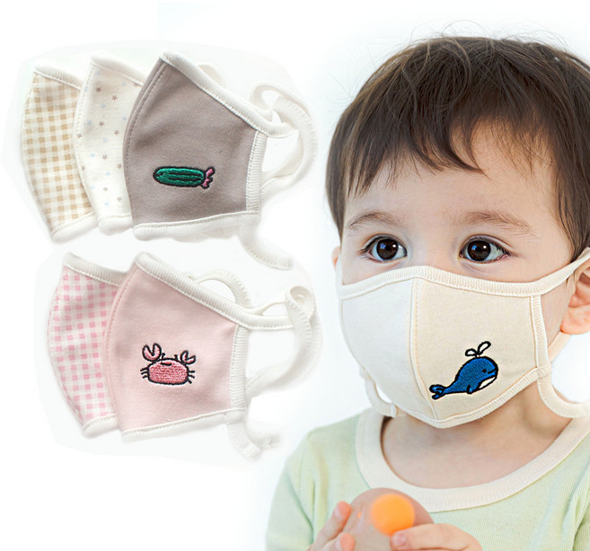 리얼에코오가닉 새부리형 입체 면마스크 방한대 베이비 유아 아동