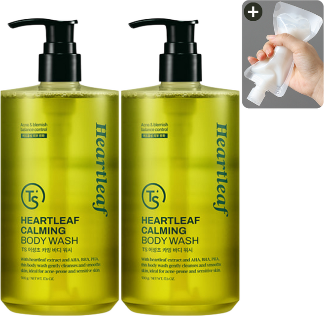 TS 어성초 카밍 바디워시 + 소분 파우치 증정, 2개, 500g