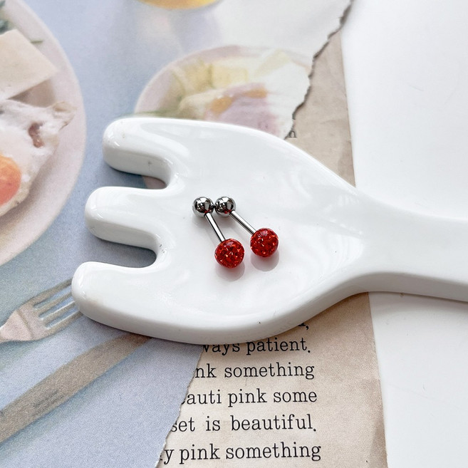 미다미 [2P케이스세트] 5mm 안 빠지는 코팅처리 점토볼 8mm바 피어싱세트