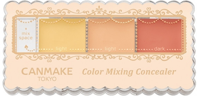 Canmake 三色遮瑕膏 遮黑眼圈、遮暗沉、提亮淚溝, 1個, 04紅棕色
