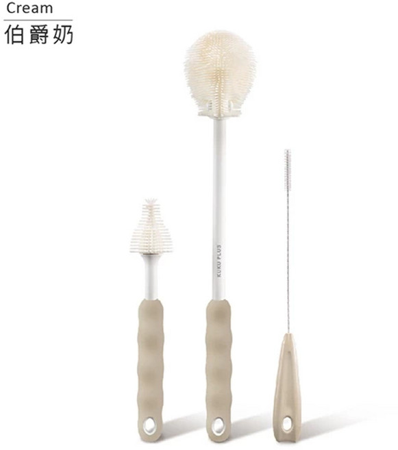 Simba 奶瓶刷組 超柔無垢白金矽膠, KUKU奶瓶刷組-伯爵奶, 1個