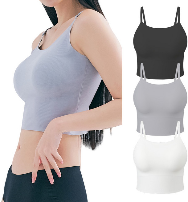 아나콘다이너웨어 슬림업 나시 크롭탑 V넥 브라탑