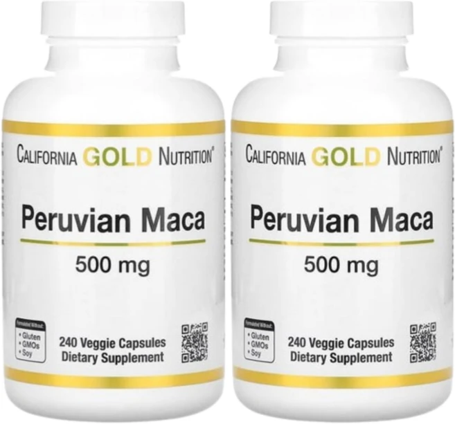 캘리포니아 골드 뉴트리션 페루산 마카 MACA 500mg 240캡슐 2통, 상품+알약케이스, 240정 - 쿠팡
