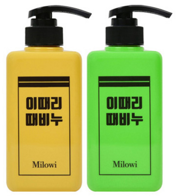 미로위 목욕 이때리 때비누 노랑이초록이(500g) 1+1, 노랑이+초록이