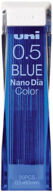 Uni 三菱 Uni-ball Nano Dia 彩色自動鉛筆芯 202NDC 藍色, 0.5mm, 1個