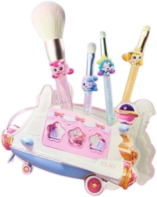 클리오 메이크업 브러쉬 세트 (+브러쉬꽂이) (슈팅스타 캐치티니핑 콜라보), 1개, 캐치티니핑 메이크업 브러쉬 세트