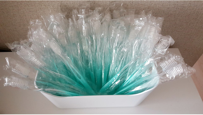 호텔급일회용칫솔 고급미세모 개별포장 opp그린 500개, 2000개입, 1개