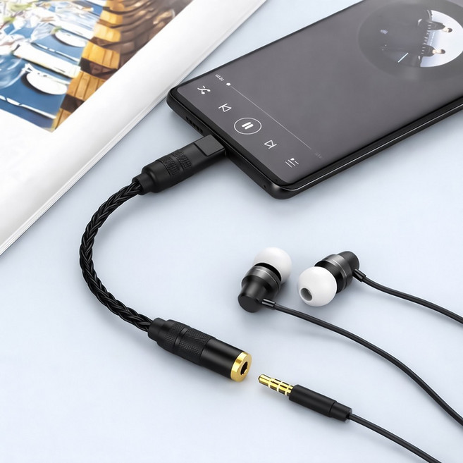 USB-C to 3.5mm DAC 이어폰 젠더 변환잭 꼬다리, 단품