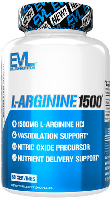 Evlution Nutrition L-아르기닌 1500mg 캡슐, 100정, 1개