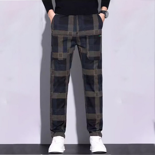 남자 체크 바지 스판 캐주얼 6포켓 통바지 Men's trousers 5K667