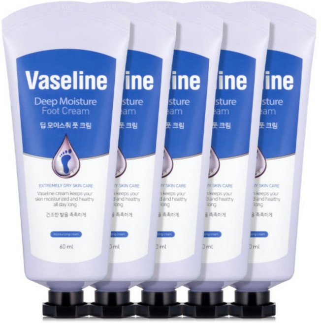 바세린 C2Y 딥 모이스춰 풋크림, 1개입, 5개, 60ml