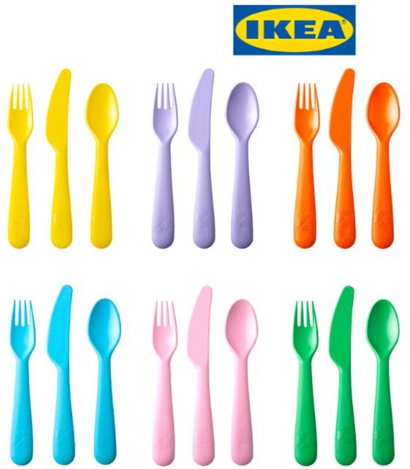이케아 칼라스 IKEA KALAS 유아식기 뉴컬러, 1세트, 식기도구, 비비드컬러