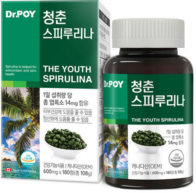 닥터포이 청춘 스피루리나, 180정, 180개
