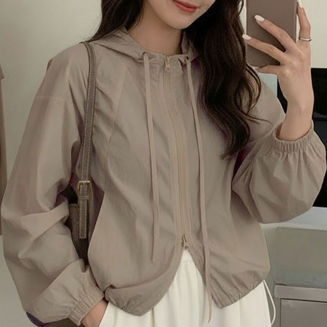 히트그램 간절기 바스락 바람막이 초경량 집업후드